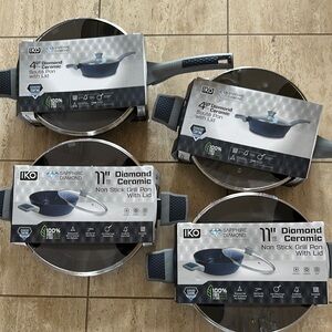 IKO Diamond Ceramic Non-Stick Grill Pan Set